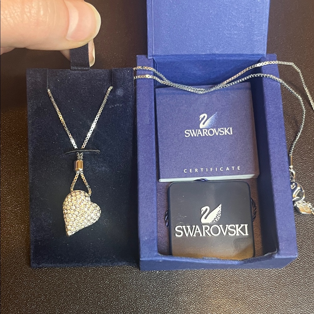 Swarovski Crystal Adjustable Crusted Heart Necklace